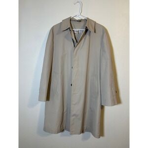 Gleneagles Vintage Mens Tan Aqaron Trench Coat Overcoat Beige Size 40